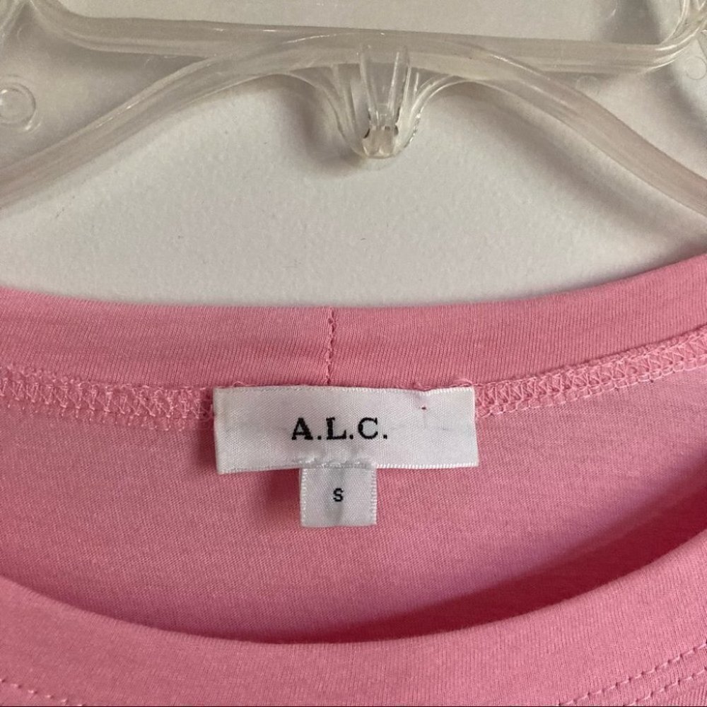 A.L.C Pink Poole Cotton Jersey Tee - Picture 8 of 9